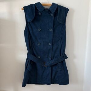 Design Lab Lord & Taylor Navy Double-Breasted Vest